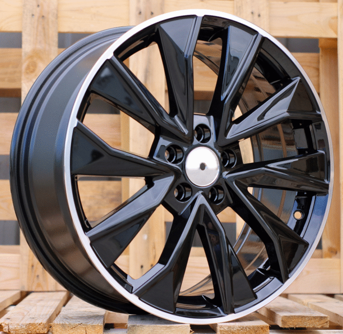 R17x7 5X112 ET 40 57.1 B5970 Black+Polished Lip (BLPL) For SKODA (R)