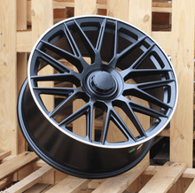 Indlæs billede til gallerivisning R21x10 5X112 ET 62.5 66.6 FE230 Black Half Matt+Polished Lip (BLHMPL) For MER (N2) (REAR+FRONT)