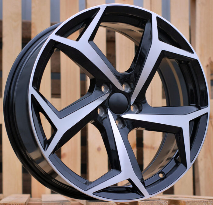 R16x6.5 5X100 ET 45 57.1 B5340 Black Polished (MB) For VW (D2+P+D1)
