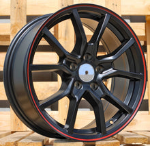 Indlæs billede til gallerivisning R16x7 5X112 ET 36 66.6 B5253 Black Half Matt+Red Lip (BLHMRL) For RACIN (R)