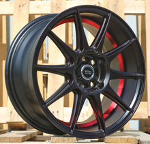 Indlæs billede til gallerivisning R15x7 4X100 ET 38 60.1 B5705 Black Half Matt+Red Lip (BLHMRL) For RACIN (K4)