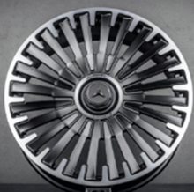 Indlæs billede til gallerivisning R20x8.5 5X112 ET 32 66.6 Y0425 (YF0425) Black Polished Half Matt (MBHM) For MER (Z5) (EQS V297) HYBRID FORGED)