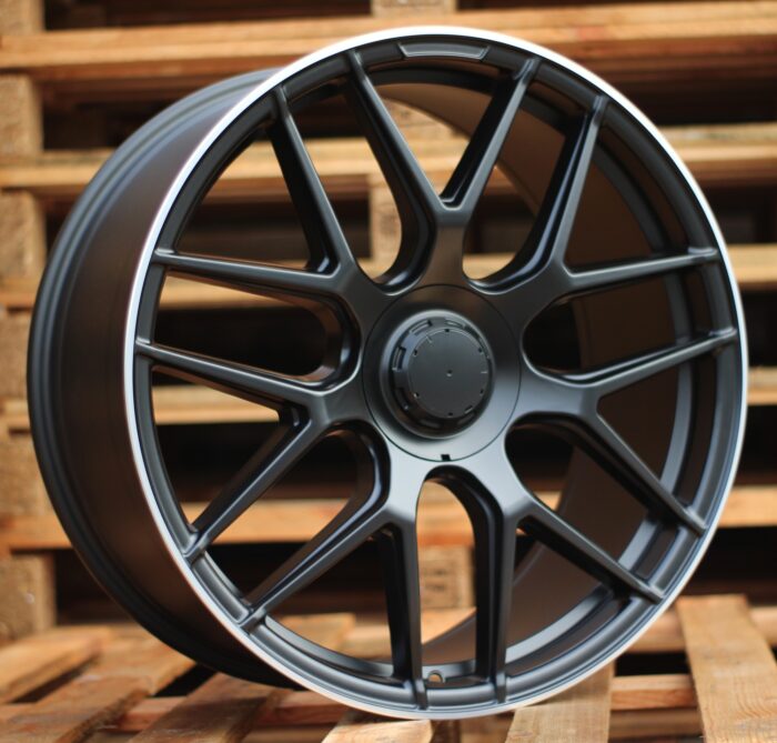 R20x8.5 5X112 ET 40 66.6 B5318 Black Half Matt+Polished Lip (BLHMPL) For MER (K2) (REAR+FRONT)