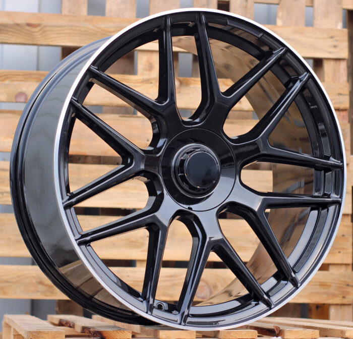 R23x10 5X130 ET 33 84.1 B5318 (A7102B) Black+Polished Lip (BLPL) For MER (P) (G Class)