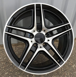R17x7.5 5X112 ET 45 66.6 SSA02 Black Polished (MB) For MER (Z1)