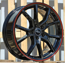 Indlæs billede til gallerivisning R17x7 5X105 ET 40 56.6 B5253 Black+Red Line (BR) For RACIN
