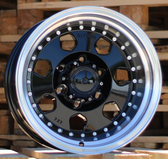 R16x10 6X139.7 ET M36 110.1 B5169 Black+Polished Lip (BLPL) For 4X4 (R)