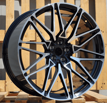 Indlæs billede til gallerivisning R21x9.5 5X112 ET 37 66.6 B5771 (IN0295) Black Polished (MB) For BMW (Z5) (Rear+Front)