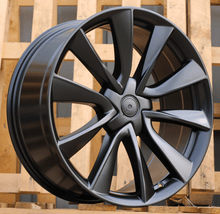 Indlæs billede til gallerivisning R18x8.5 5X114.3 ET 35 64.1 B2046 (F8675) Black Half Matt (BLHM) For TESLA (Z5+Z6) (HYBRID FORGED Model 3)