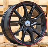 R16x7 5X108 ET 36 67.1 B5253 Black Half Matt+Red Lip (BLHMRL) For RACIN (K4)