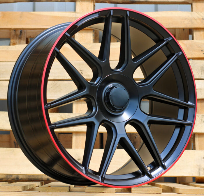 R22x10 5X130 ET 35 84.1 B5318 (IN7040) Black Matt+Red Lip (BMRL) For MER (P2)