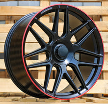 Indlæs billede til gallerivisning R22x10 5X130 ET 35 84.1 B5318 (IN7040) Black Matt+Red Lip (BMRL) For MER (P2)