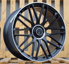 Indlæs billede til gallerivisning R22x10 5X112 ET 45 66.6 XFRGW160 (FB1050J) Black Matt+Polished Lip (BMPL) For MER (K7) (FORGED (Rear+Front)