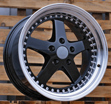 Indlæs billede til gallerivisning R18x8.5 5X120 ET 30 72.6 B1161 Black+Polished Lip (BLPL) For BMW (Z6) (REAR+FRONT)