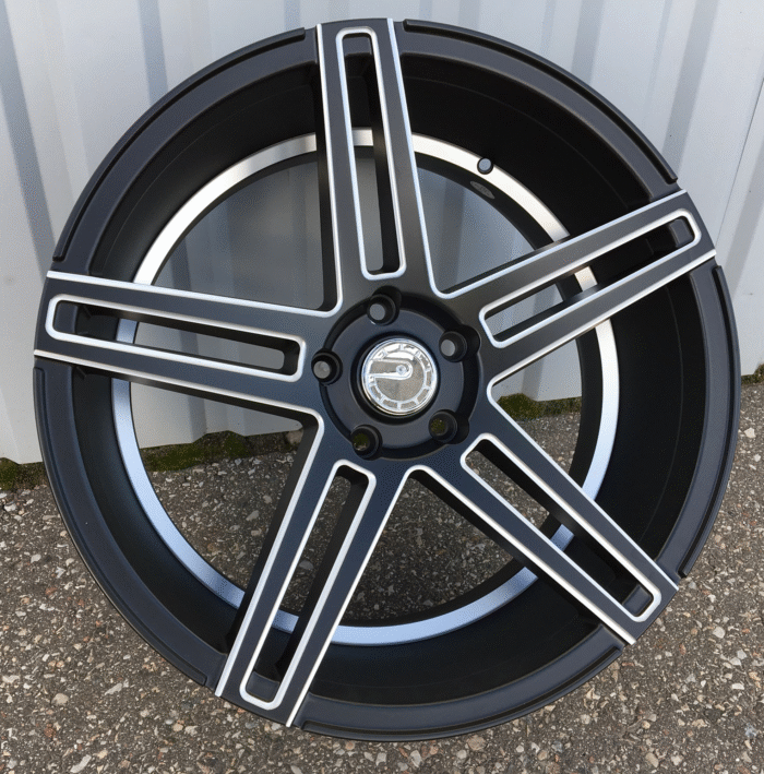 R20x8.5 5X120 ET 35 74.1 H5249 (G526) Black Half Matt+Polished Lip (BLHMPL) For RACIN