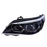 LED Angel Eyes Forlygte med Linse til BMW 5-serie E60 2003-2010 - Sekventiel Blinklys