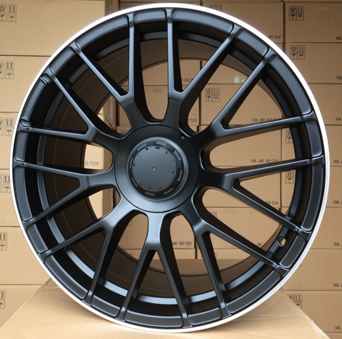 R19x8.5 5X112 ET 35 66.6 BK912 (BY1268) Black Half Matt+Polished Lip (BLHMPL) For MER (P)