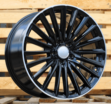 Indlæs billede til gallerivisning R21x10 5X112 ET 64 66.6 B5909 (FBX149) Black+Polished Lip (BLPL) For MER (Z5) (HYBRID FORGED (EQE V295) Front+Rear)