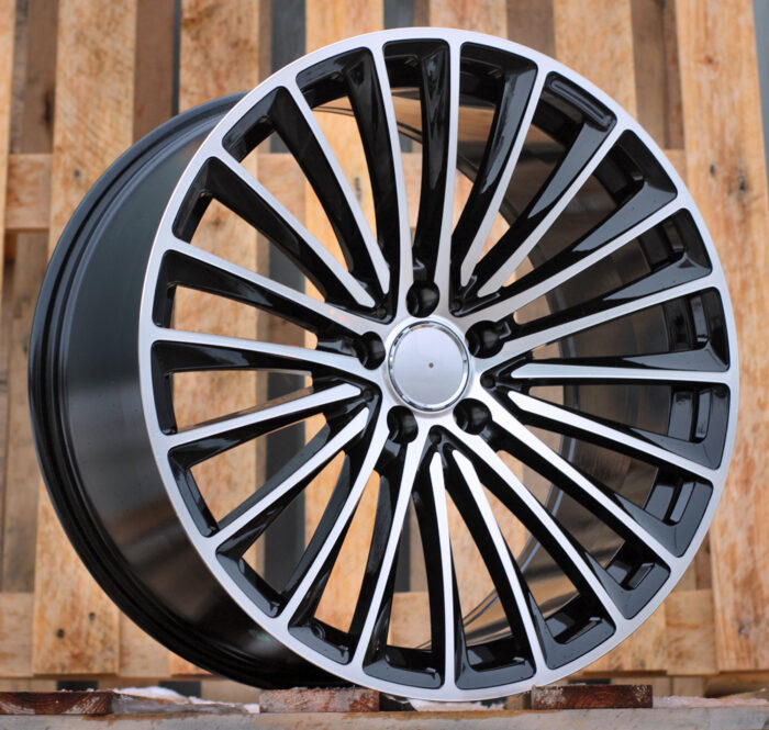 R20x9.5 5X112 ET 45 66.6 Y5909B Black Polished (MB) For MER (K4+P) (Rear+Front)