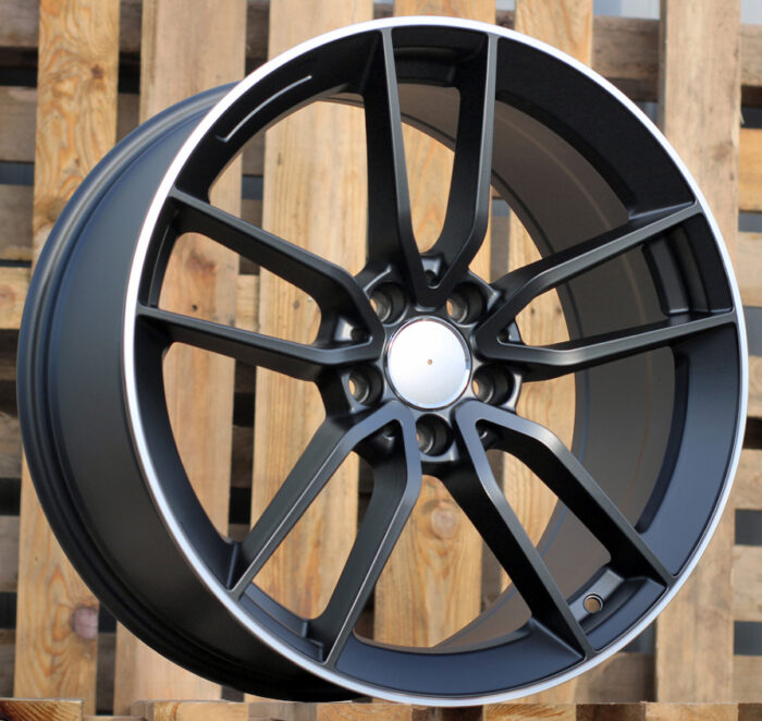 R19x8 5X112 ET 43 66.6 B5461 Black Half Matt+Polished Lip (BLHMPL) For MER (K4) (Rear+Front)
