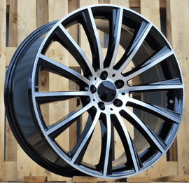 R22x10 5X112 ET 46 66.6 B1048 Black Polished+Powder Coating (MBPC) For MER