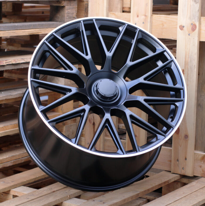 R22x10 5X112 ET 45 66.6 B1766 Black Half Matt+Polished Lip (BLHMPL) For MER (P+Z2+Z1) (REAR+FRONT)