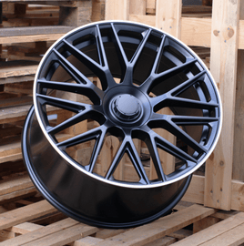 R18x8 5X112 ET 43 66.6 B1766 (YF1118) Black Half Matt+Polished Lip (BLHMPL) For MER (Z5) (HYBRID FORGED)