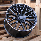 R19x9.5 5X112 ET 38 66.6 B1766 Black Half Matt+Polished Lip (BLHMPL) For MER (Z1) (REAR+FRONT)