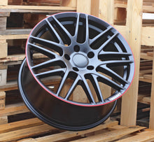 Indlæs billede til gallerivisning R20x9.5 5X130 ET 50 84.1 8102 Black Half Matt+Red Lip (BLHMRL) For MER