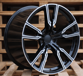 R21x10.5 5X120 ET 40 74.1 H5033 Black Polished (MB) For BMW (P1) (Rear+Front)