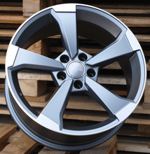 Indlæs billede til gallerivisning R18x8 5X112 ET 40 66.5 XE351 (BY1491) Grey Polished Half Matt (MGHM) For AUD (P)
