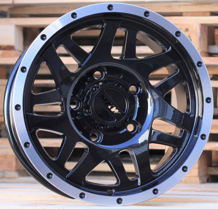R15x8 6X139.7 ET 0 110.1 Q1509 Black+Polished Lip (BLPL) For 4X4 (P)