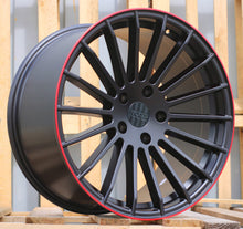 Indlæs billede til gallerivisning R20x10.5 5X130 ET 40 84.1 A1227 (HX010) Black Half Matt+Red Lip (BLHMRL) For HAXER
