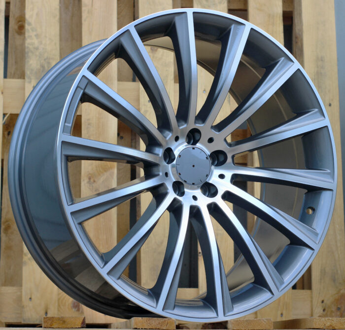 R17x8 5X112 ET 35 66.6 B1048 (BK836) Grey Polished (MG) For MER (P)