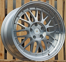 R18x8 5X112 ET 35 66.5 A1025 Polished Silver (MS) For RACIN (P) (Rear+Front Style BBS)
