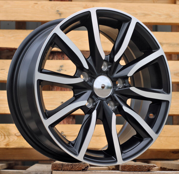 R15x6.5 5X114.3 ET 40 67.1 LU263 Black Polished Half Matt (MBHM) For RACIN (P1)