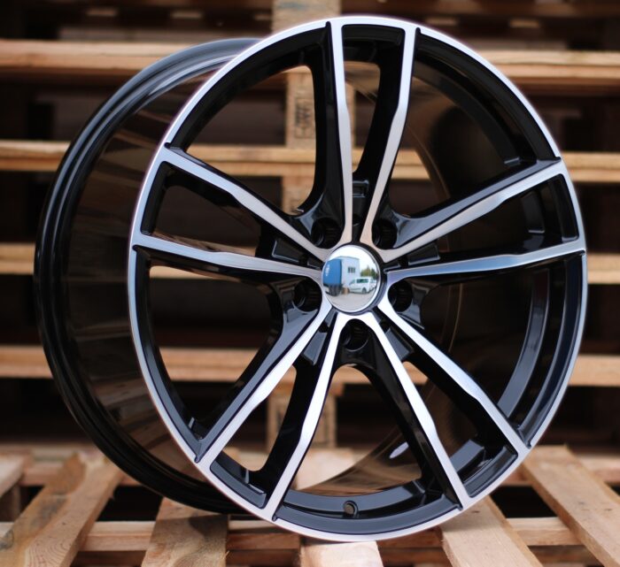 R18x9 5X112 ET 40 66.6 A5588 Black Polished (MB) For BMW (P) (Rear+Front)