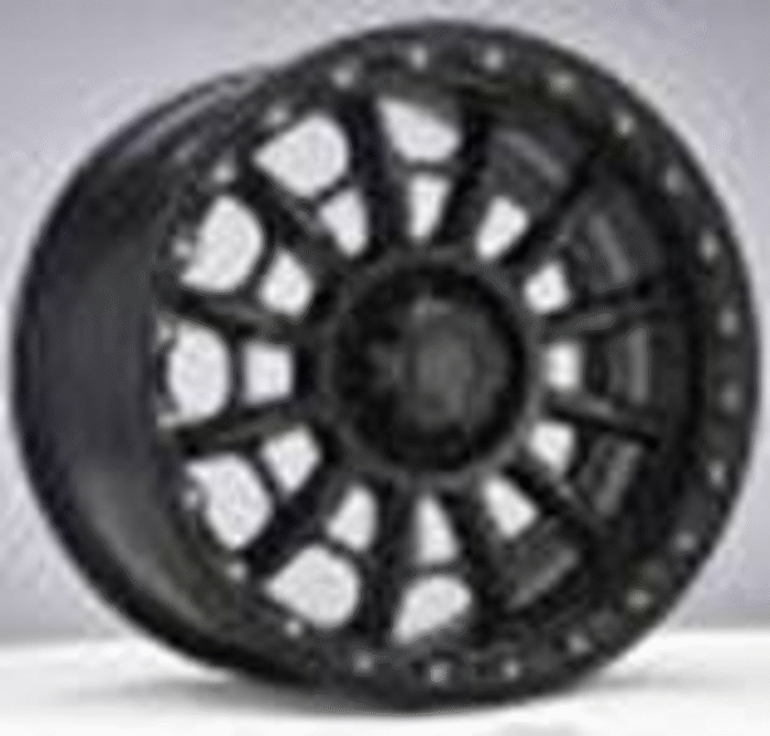 R20x9 6X139.7 ET 0 110.1 JT200 Black Matt (BM) For 4X4 (K3) (MB+Silver Rivets)