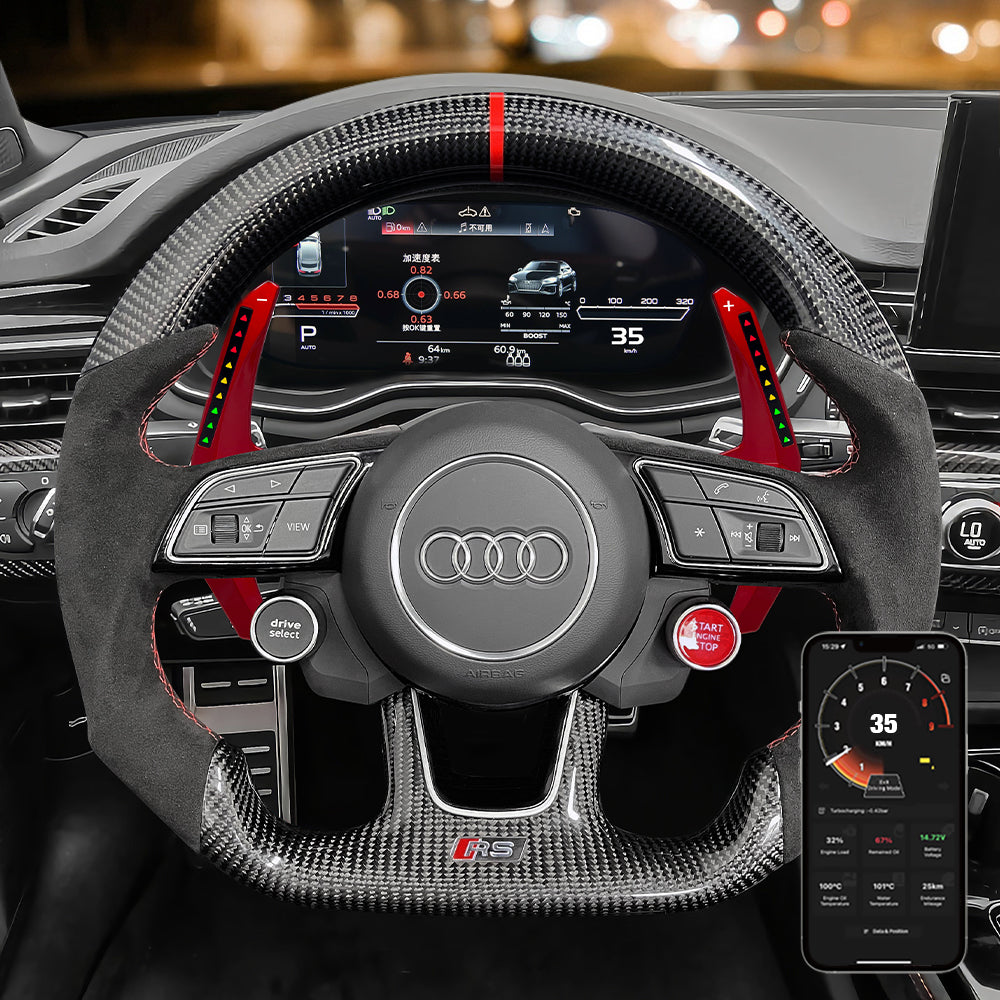 carbon fiber led steering wheel paddle shfiter smart (1)