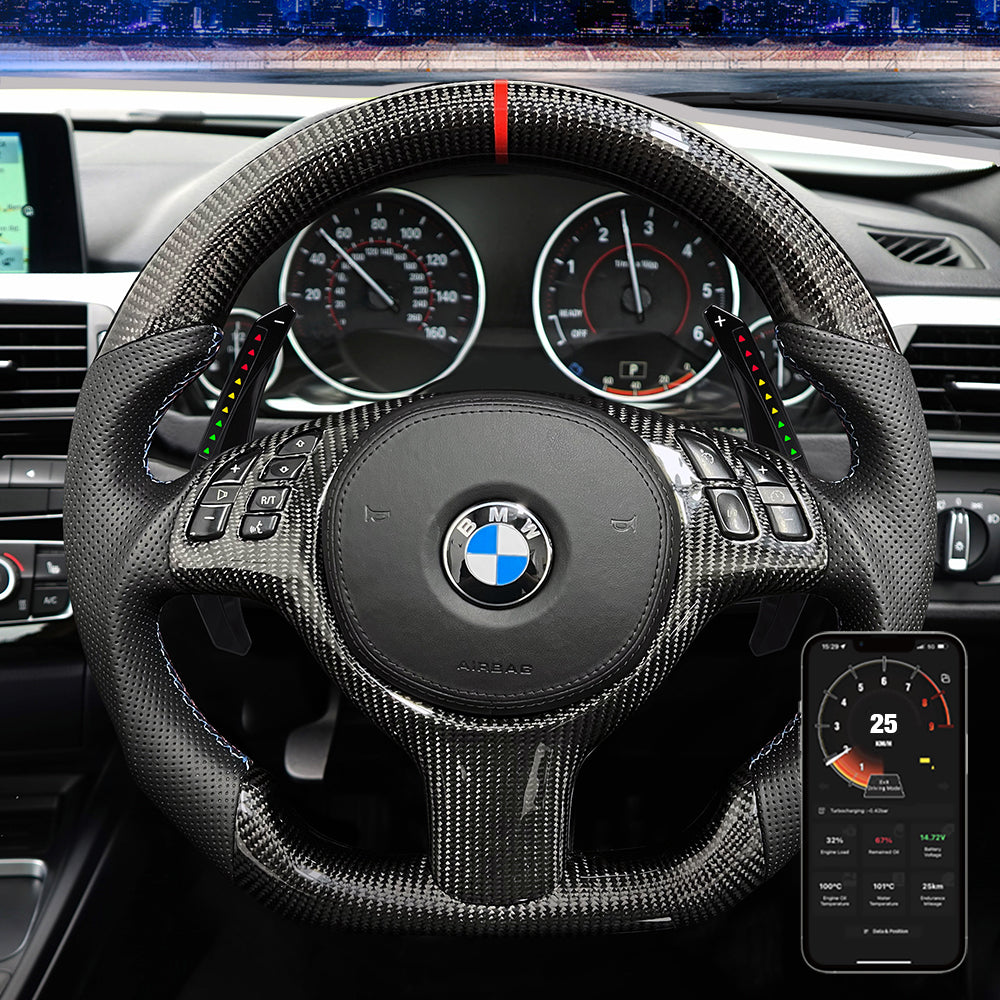 carbon fiber led steering wheel paddle shfiter smart (1)