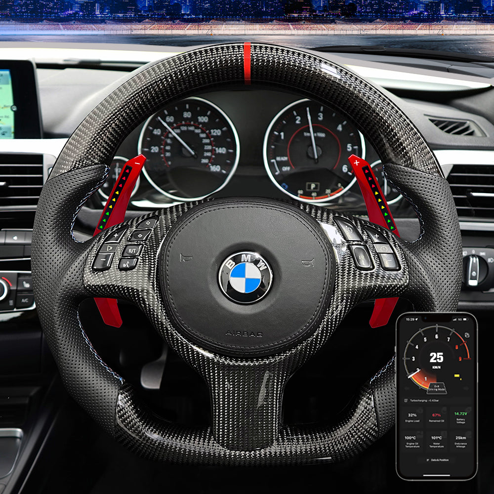 carbon fiber led steering wheel paddle shfiter smart (2)