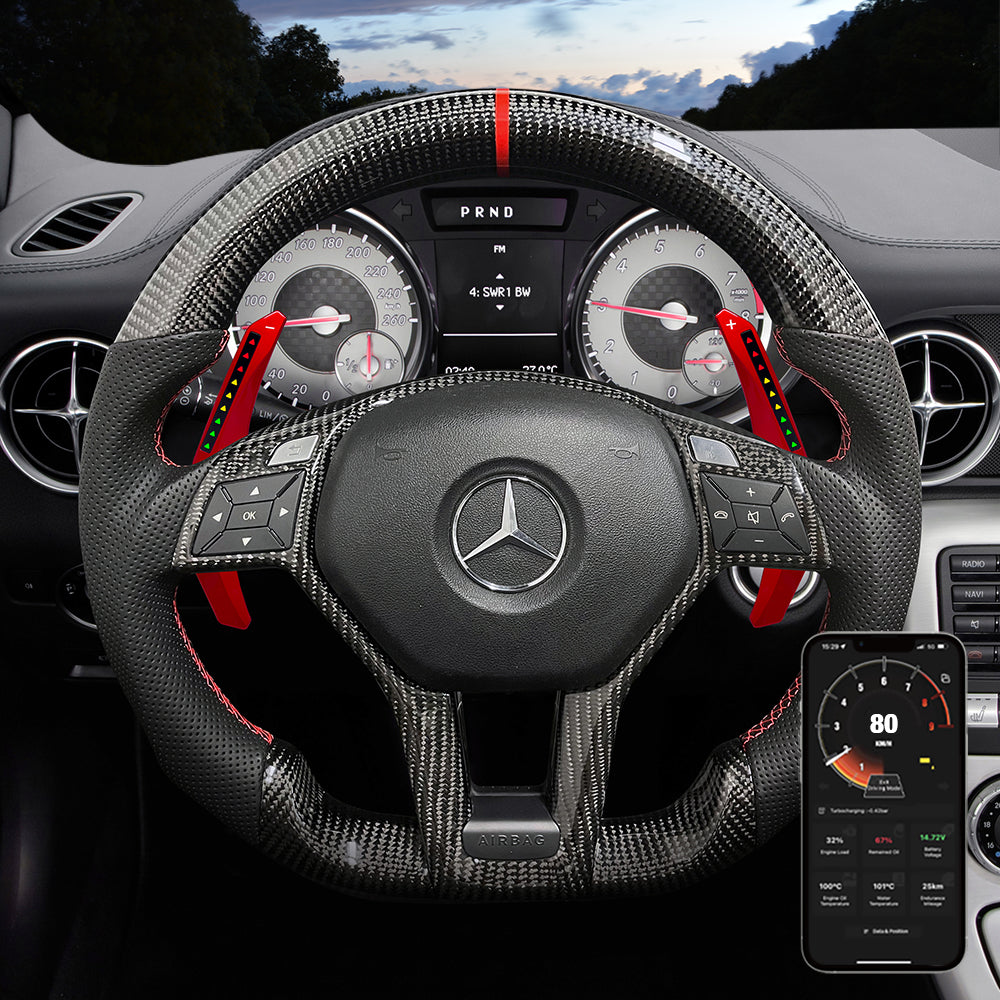 carbon fiber led steering wheel paddle shfiter smart (3)