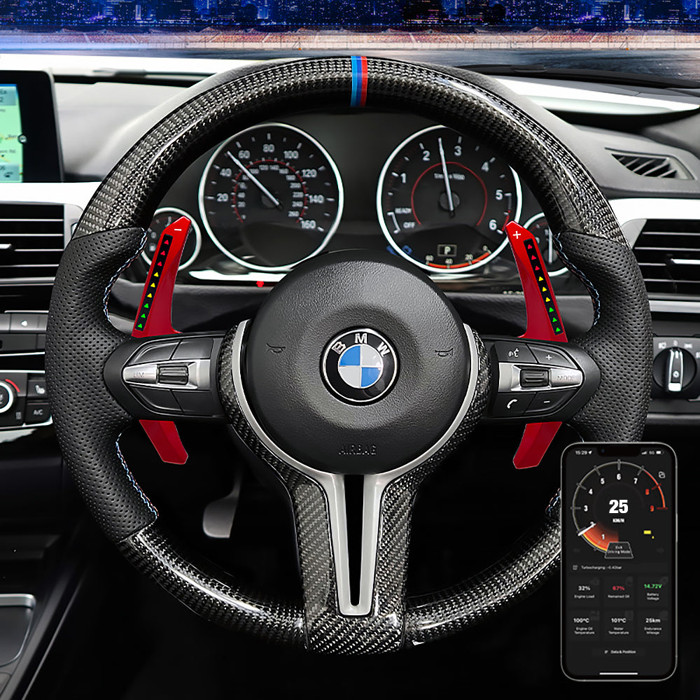 carbon fiber led steering wheel paddle shfiter smart (3)