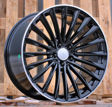 Indlæs billede til gallerivisning R20x9.5 5X112 ET 35.5 66.6 Y5909B Black+Polished Lip (BLPL) For MER (K4+P2+P) (Rear+Front)