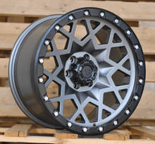 Indlæs billede til gallerivisning R17x9 6X114.3 ET 0 66.1 JT245 Grey Polished Matt (MGM) For 4X4 (K3+K4) (Silver Rivets)