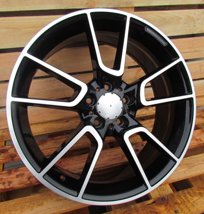 R19x7.5 5X112 ET 44 66.6 B5462 Black Polished (MB) For MER (K4) (Rear+Front)