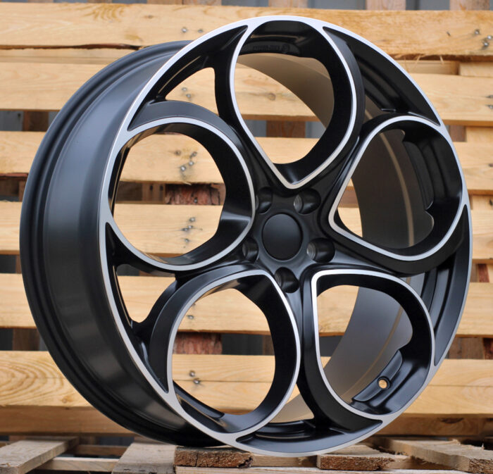 R19x8 5X110 ET 37 65.1 L2387 Black Polished Half Matt (MBHM) For ALFA (P1)