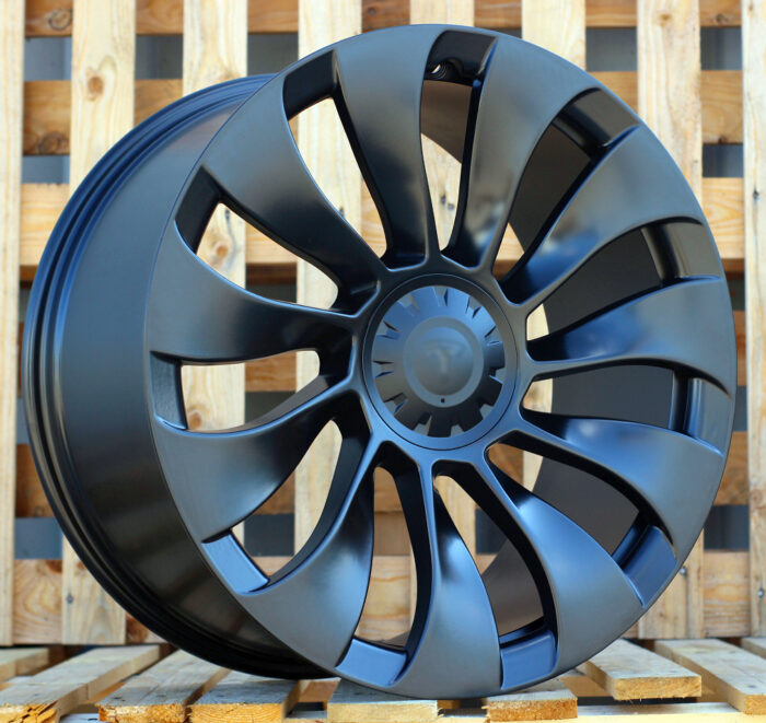 R21x9.5 5X114.3 ET 40 64.1 YS214 (BY1798) Black Half Matt (BLHM) For TESLA (P+Z3) (Model Y (Rear+Front)