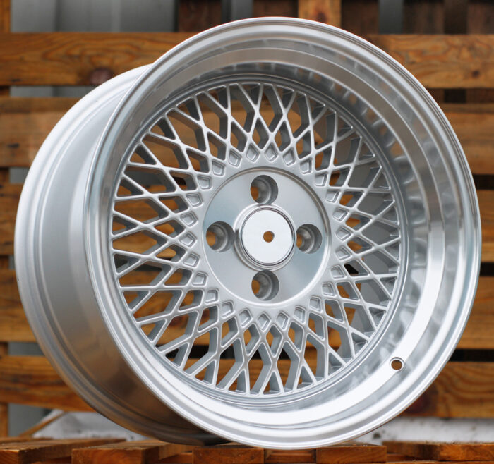 R16x8 4X100 ET 25 73.1 XF098 Polished Silver (MS) For RACIN (P2) (BBS Style)