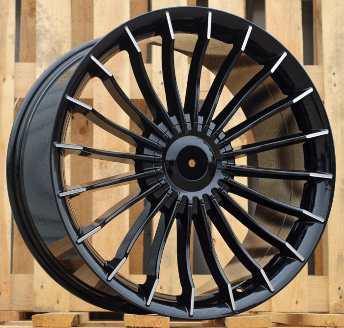 R18x8.5 5X120 ET 20 74.1 BK273 Black Polished (MB) For BMW (P2+K2+P) (ALPINA Style Rear+Front)